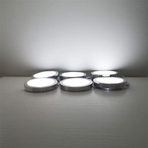 AIBOO Wireless LED Under Cabinet Lighting Dimmable With RF Remote Control, 6 LED Puck Lights ...