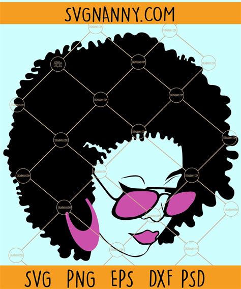 Afro Puff Woman Svg Afro Woman Svg Afro Hair Svg Black Woman Svg Afro Queen Svg