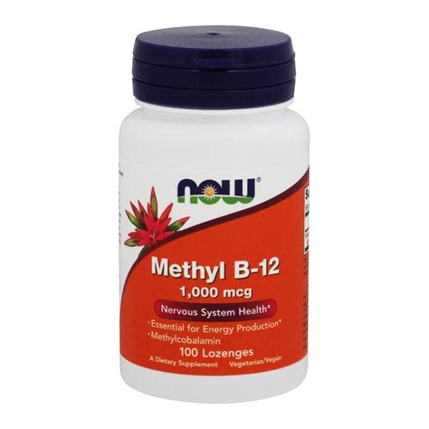 Now Foods Methyl B12 1000 Mcg 100 Lozenges Holly Hill Vitamins