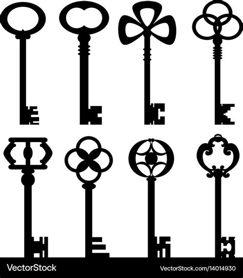 Collection Vintage Keys Royalty Free Vector Image