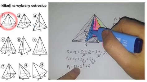 Ostrosłup Czworokątny Prosty Objętość I Pole Youtube