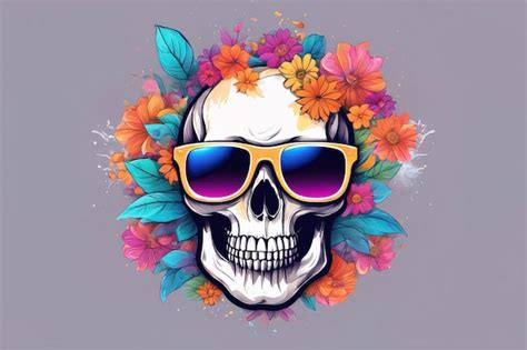 Premium AI Image Skull In Sunglasses Vector Illustration