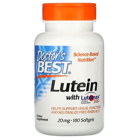 Doctor S Best Lutein With Lutemax 2020 20 Mg 180 Softgels