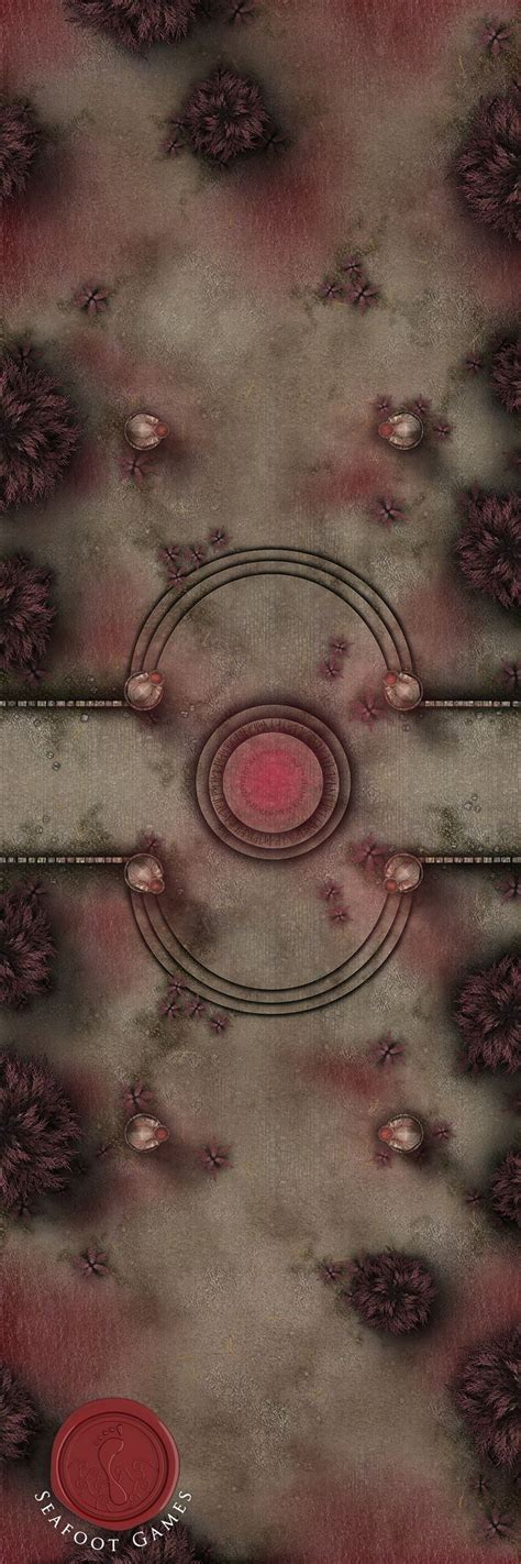 Awakened Blood Gate 60x20 Battlemap Small White Flowers Gate Forest