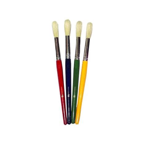 Round Tip Paint Brush Coloured Handles X 4 Gompels Care Education