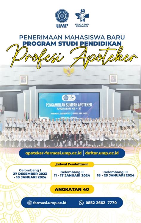 Penerimaan Mahasiswa Baru Program Studi Pendidikan Profesi Apoteker