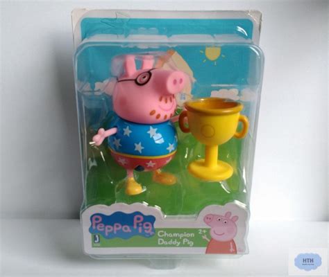 Peppa Pig Champion Daddy Pig Figure Pack Trophy Accessory Jazwares ...