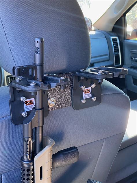 Double Head Rest Vehicle Gun Rack With 2 Gungrabbers 2 Butts The Gun