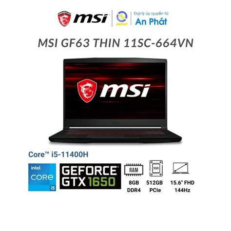 Laptop Msi Gf63 Thin 11sc 664vn Core™ I5 11400h And Gtx 1650 Shopee Việt Nam