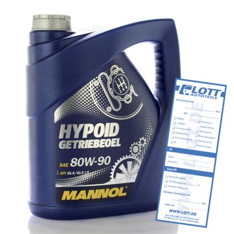 Mannol MN8106 4 Hypoid Getriebeöl 80W 90 API GL 4 GL5 LS Universal Öl