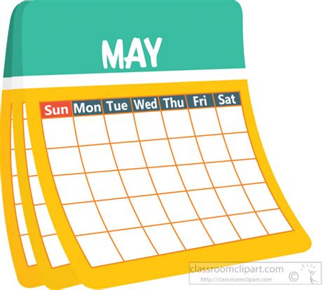 Calendar Clipart - monthly-calender-may-clipart-6227 - Classroom Clipart