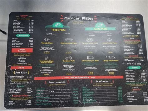 Menu At Salsa Verde Restaurant Tucson 210 N Pantano Rd