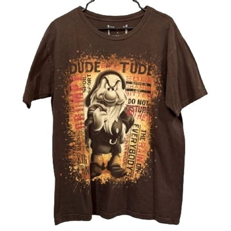 Disney Shirts Grumpy Dwarf Dude Tude Tshirt Disney Store Tee Brown