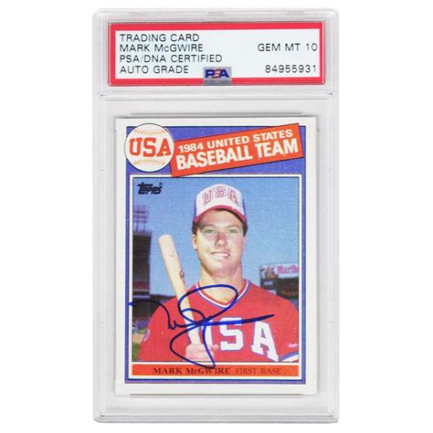 Mark McGwire Signed 1985 Topps 401 OLY RC PSA Autograph Graded 10