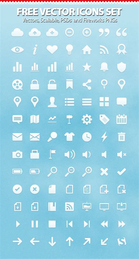 Free Vector Icons Set - 91 Icons Graphic Design Junction