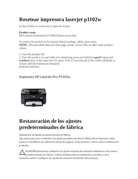 Doc Resetear Impresora Hp Laser Dokumen Tips