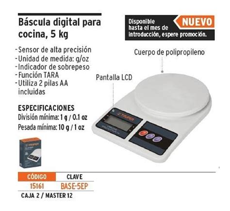 Báscula Digital Para Cocina 5 Kg Truper 15161 Mercado Libre