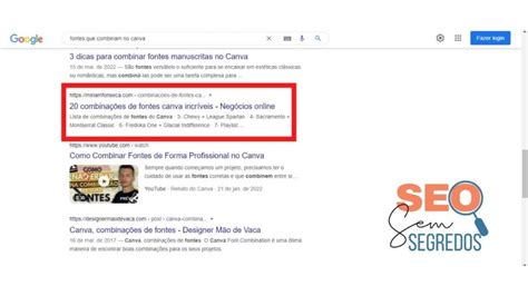 Curso SEO sem segredos seu blog na 1ª página do Google Empreendedorismo