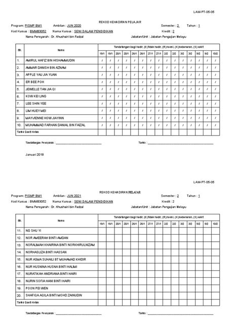 Bm1 Lam Pt 05 05 Kehadiran Pdf