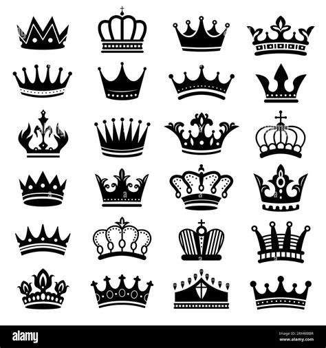 Royal Crown Silhouette King Crowns Majestic Coronet And Luxury Tiara Silhouettes Royal Queens