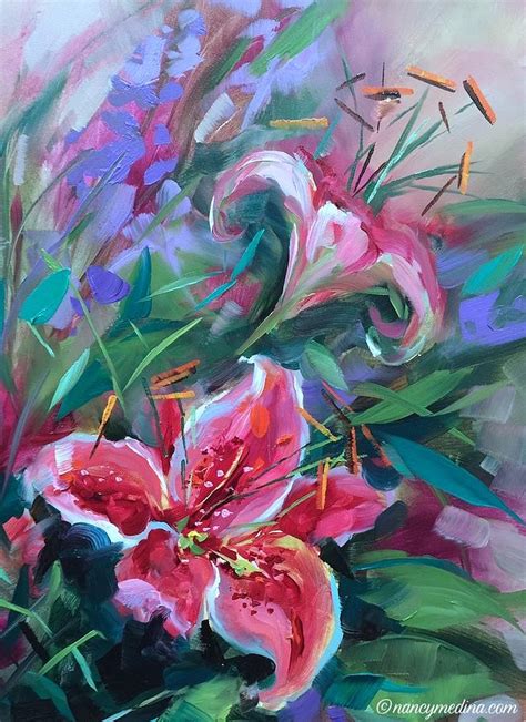 Lily Love Painting By Nancy Medina Fine Art America