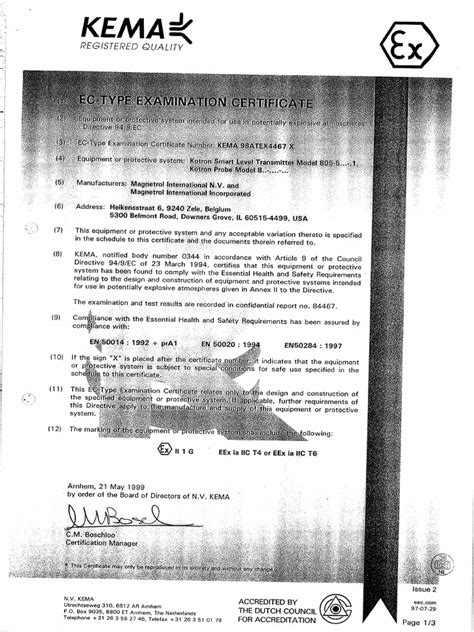 05 Product Certificate Atex | PDF 