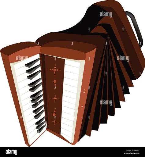 Music Instrument An Illustration Brown Color Of Vintage Accordion