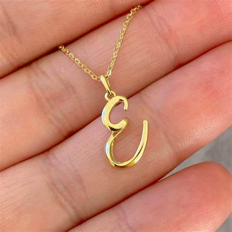 Pingente De Letra E De Ouro 18K Feminino