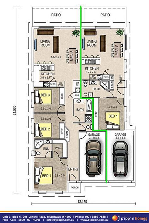 Townhouse Plans With Double Garage