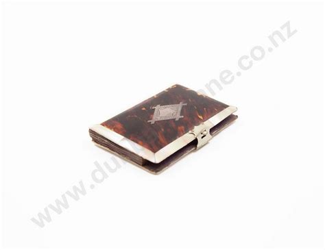 Antique Tortoiseshell Mother Of Pearl Card Case Card Cases