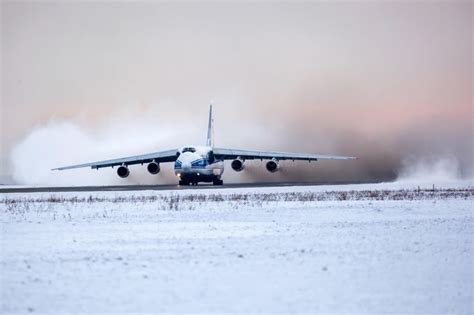 Snow Vehicle Airplane Aircraft Boeing Military Aircraft Landing