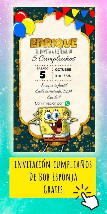 Originales Plantillas De Invitaciones De Bob Esponja Bob Esponja