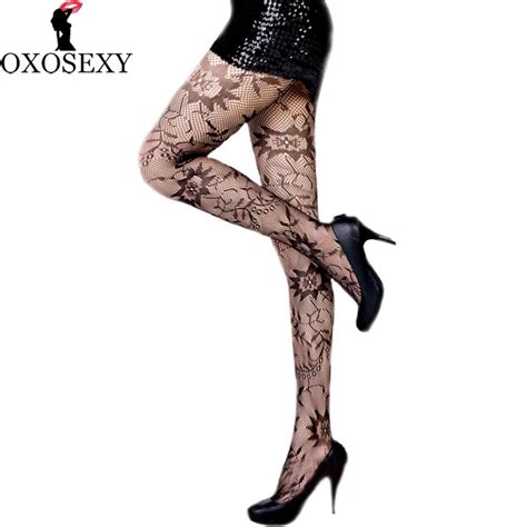 Fashion Jacquard Hollow Out Sexy Pantyhose Female Mesh Black Women