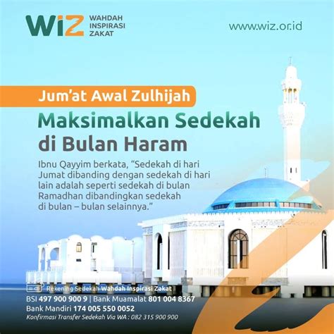 Jumat Awal Zulhijah Maksimalkan Sedekah Di Bulan Haram Wahdah