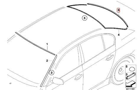 BMW E60 uszczelka szyby tył tylnej 51317115412 OE 7115412 51317115412