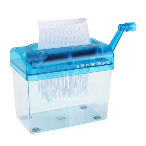 Mini Blue Shredder Crusher Destroyer Paper Documents Cutting Machine In