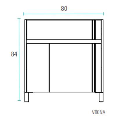 Vanitory Schneider Nature 2 puertas 1 cajón Wengue 80cm Con Mesada