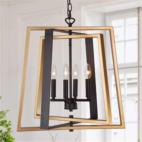 LNC Black and Gold Chandelier, 20“W Modern Farmhouse Pendant Lighting ...