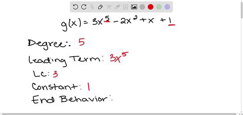 Solved Find The Degree The Leading Term The Leading Coefficient The