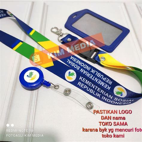 Jual TALI ID CARD KEMENSOS KEMENTERIAN SOSIAL LANYARD ID CARD KEMENSOS