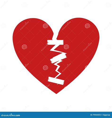 Broken Heart Icon Stock Vector Illustration Of Decorative 79944425