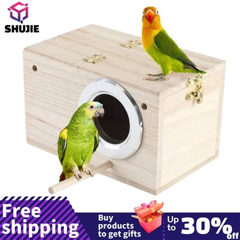 Wood Bird House Nest Birds Breeding Box Bird Parrot Off