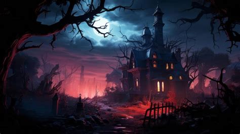 Premium Ai Image A Haunted House In A Forest