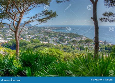 Panorama View of Italian City Forio at Ischia Island Stock Photo ...