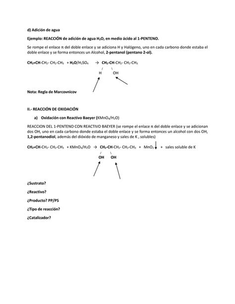 Reacciones De Alquenos Pdf