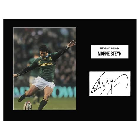 Signed Morne Steyn Photo Display - 16x12 Springboks Icon