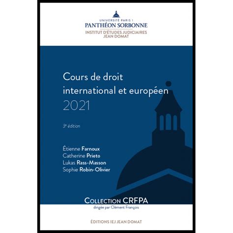 Cours de droit international et européen 2021