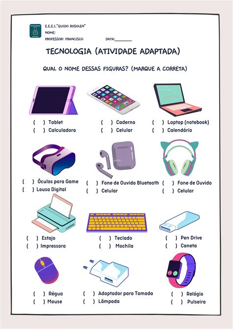 Atividades Sobre Tecnologia Para Imprimir