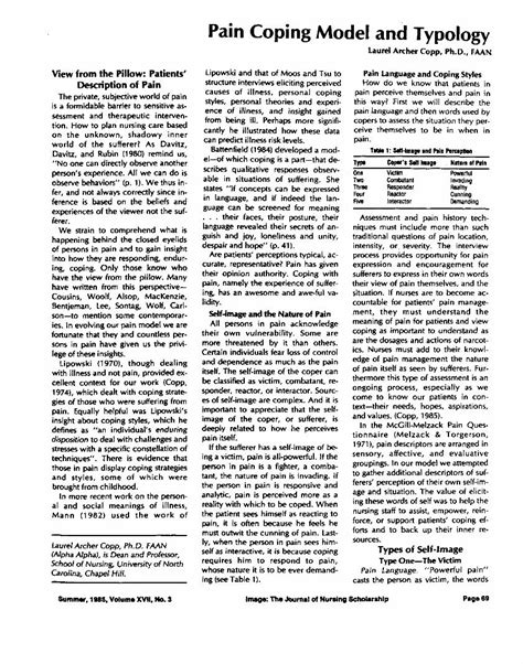 PDF Pain Coping Model And Typology DOKUMEN TIPS