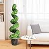 Amazon Ft Artificial Boxwood Spiral Topiary Tree Fake Greenery